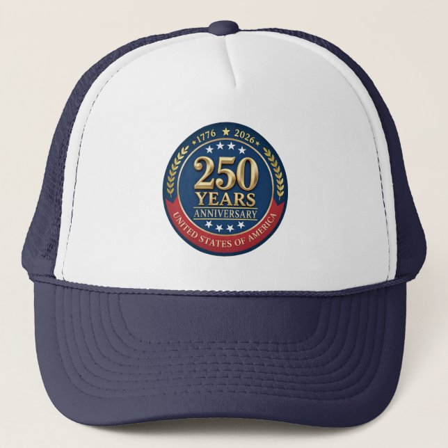 Gorra De Camionero 250th Anniversary USA Patriotic | 1776–2026 (Anverso)