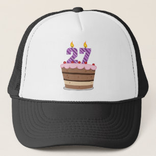 Gorra De Camionero 27 años en el pastel de cumpleaños