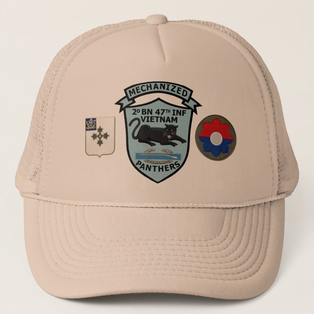 Gorra De Camionero 2/47o Nuevo casquillo del remiendo de las panteras (Anverso)