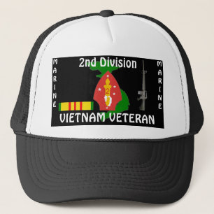 Gorra De Camionero 2do Casquillo marino de la bola del Div Vietnam