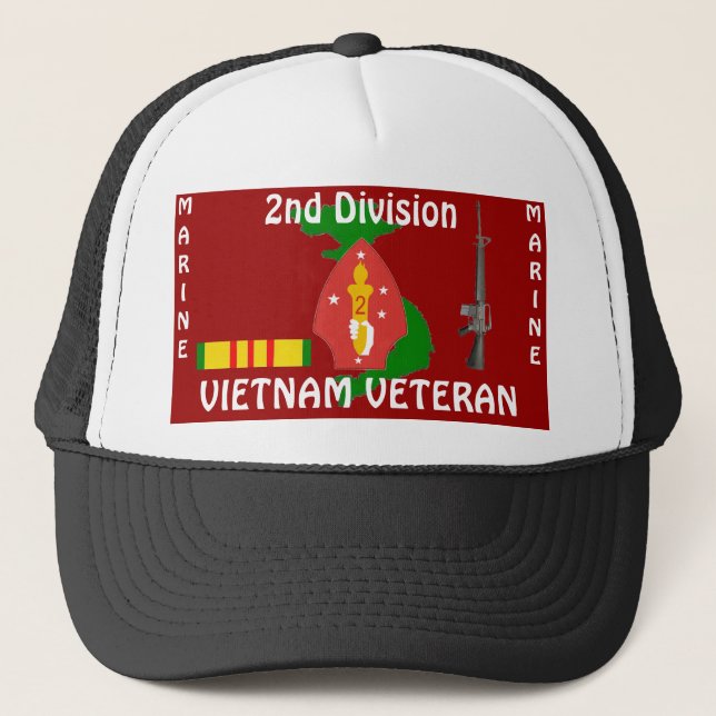 Gorra De Camionero 2do Casquillo marino de la bola del Div Vietnam (Anverso)