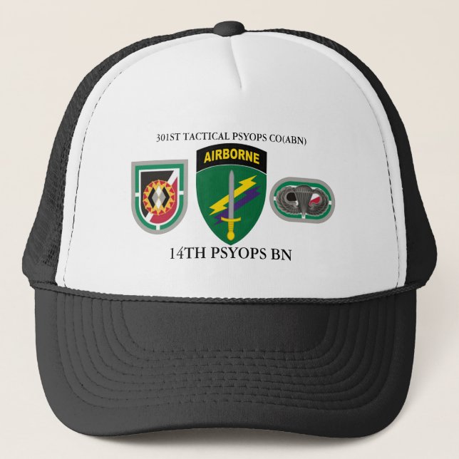 GORRA DE CAMIONERO 301ª PSYOPS TÁCTICAS CO(ABN) 14ª PSYOPS BN (Anverso)