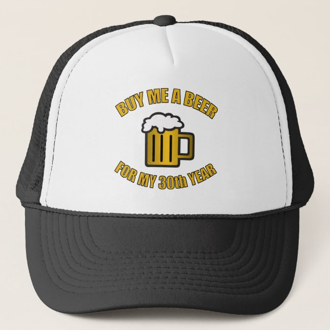 Gorra De Camionero 30.ª Cerveza divertida (Anverso)