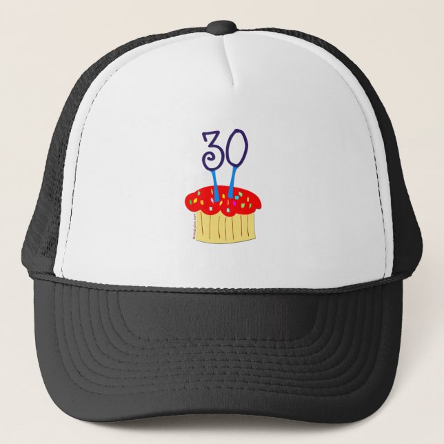 Gorra De Camionero 30.ª tarta de cumpleaños (Anverso)