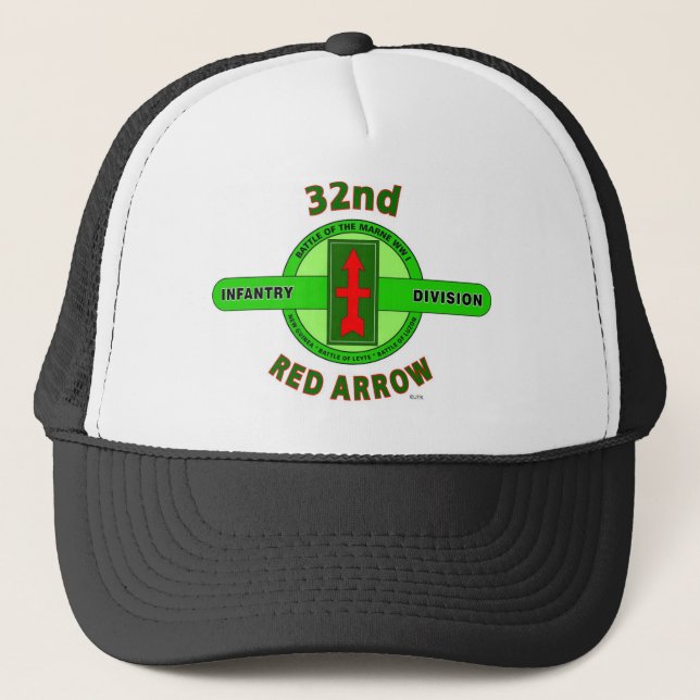 Gorra De Camionero 32do DIVISIÓN de INFANTERÍA "FLECHA ROJA " (Anverso)
