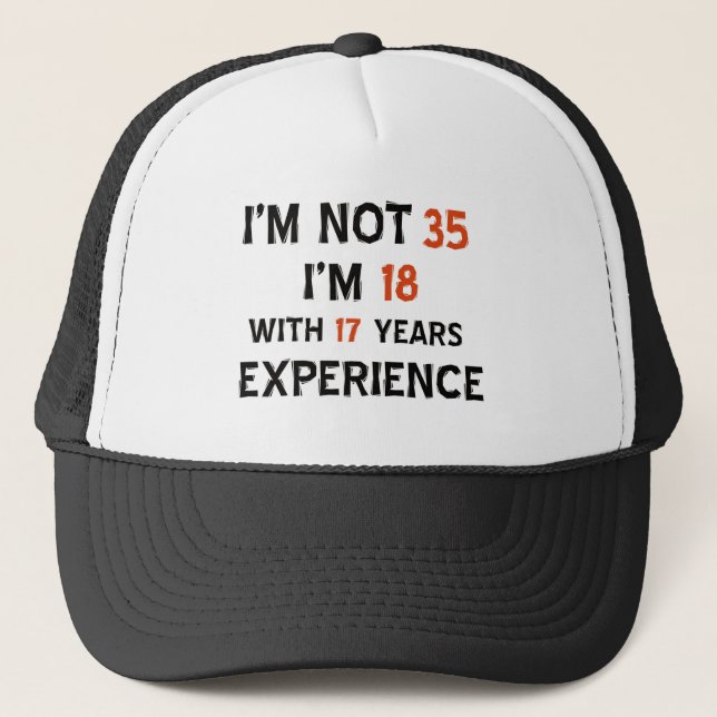 Gorra De Camionero 35tos diseños del cumpleaños (Anverso)