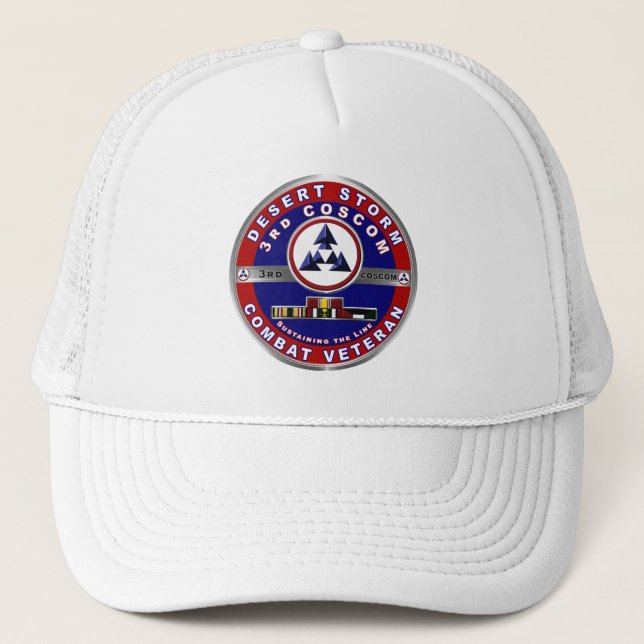 Gorra De Camionero 3.ª veterana tormenta del desierto COSCOM (Anverso)