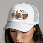 Gorra De Camionero 3 Collage de fotos con guión de rebote de moda<br><div class="desc">Usar fotos recortadas cuadradas para obtener los mejores resultados. Esta rejilla fotográfica moderna con un collage y esquinas redondeadas. Añade tus fotos favoritas a esta tira de película para un divertido guardián de la memoria. Una forma artística de mostrar tus mejores fotos para compartir fotos.</div>