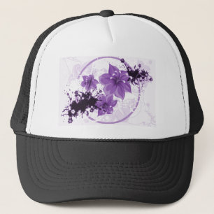 Gorra De Camionero 3 flores bonitas - púrpura