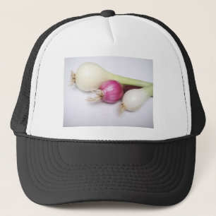 Gorra De Camionero 3 lila y blancas cebolla