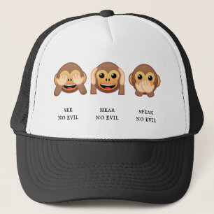 Gorra De Camionero 3 Wise Monkeys: see no evil, hear no evil, speak..