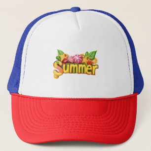 Gorra De Camionero 3d Texto de verano - Colorido Texto de verano con