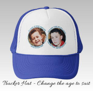 Gorra De Camionero 40º hito 'cualquier edad' foto 2 azul blanco