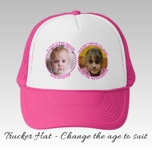 Gorra De Camionero 40º hito 'cualquier edad' foto rosa blanca 2