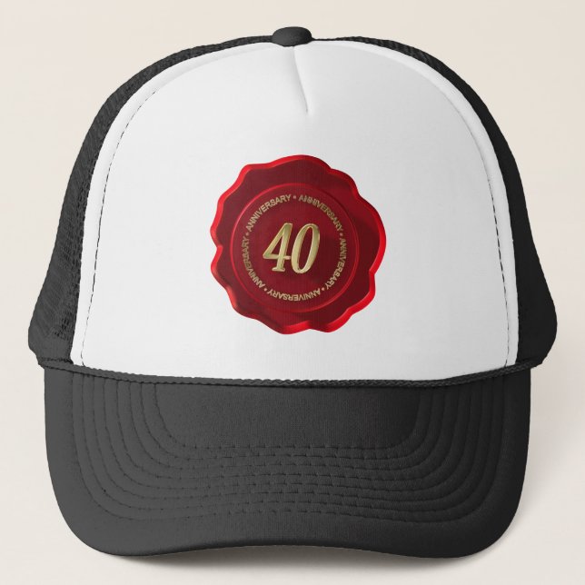 Gorra De Camionero 40.ª foca de cera roja (Anverso)
