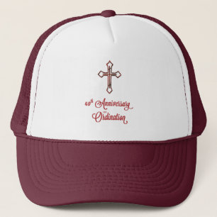 Gorra De Camionero 40 Aniversario de la Ordenación, Cruz de Ruby en