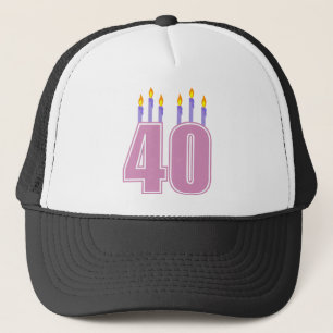 Gorra De Camionero 40 velas (rosa/púrpura)