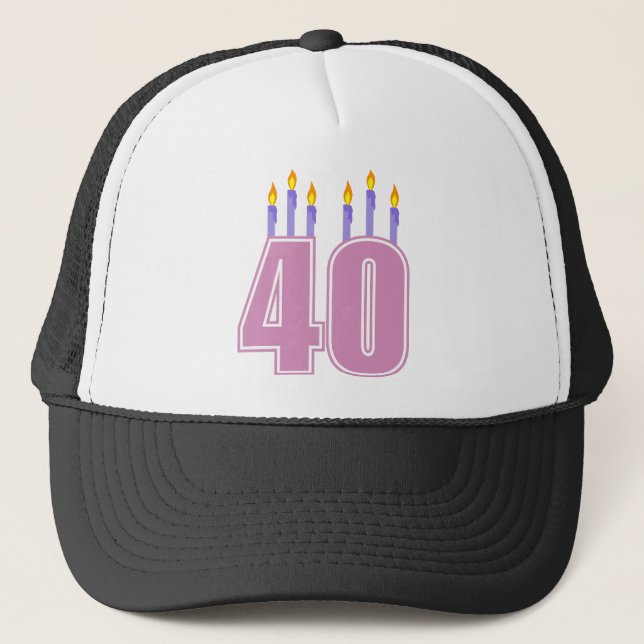Gorra De Camionero 40 velas (rosa/púrpura) (Anverso)