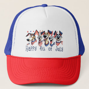 Gorra De Camionero 4 de julio. Día de la Independencia. Perros divert