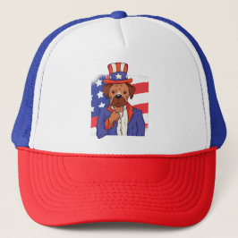 Gorra De Camionero 4 de julio Diseño de Patriot de USA Dog