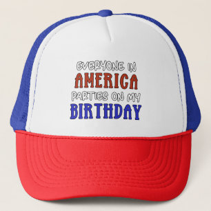 Gorra De Camionero 4 de julio Divertido cumpleaños