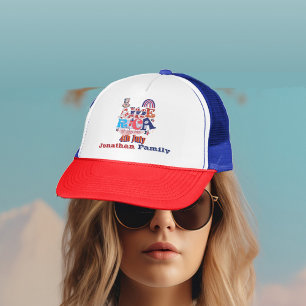 Gorra De Camionero 4 de julio: Nombre de la familia de la bandera del