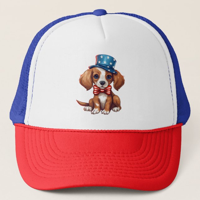 Gorra De Camionero 4 De Julio Perro Cachorro-71009 (Anverso)