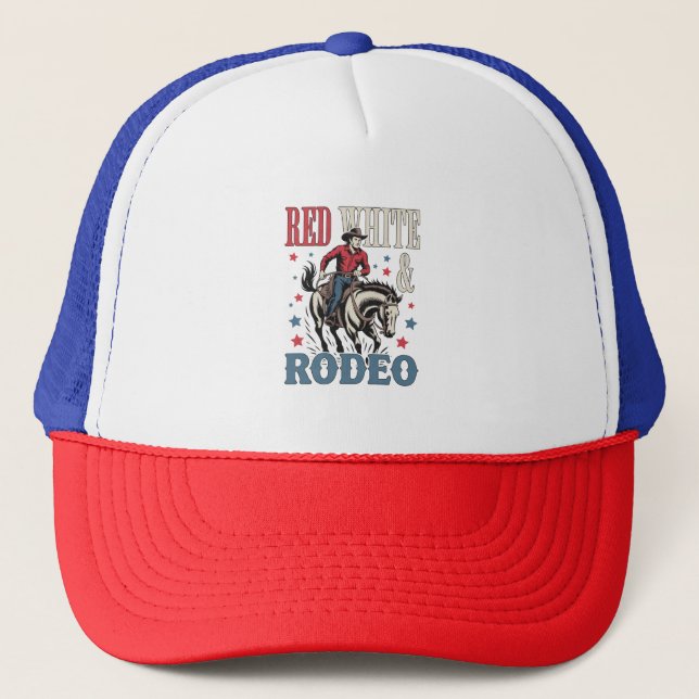 Gorra De Camionero 4 de julio Rodeo Cowboy (Anverso)