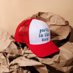 Gorra De Camionero 4 de julio Tipografía Moderna Azul Blanco Rojo