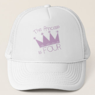 Gorra De Camionero 4tas camisetas del cumpleaños de princesa Crown