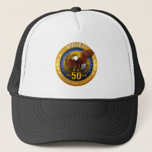 Gorra De Camionero 50.o aniversario Eagle de oro de Apolo 11 y luna -
