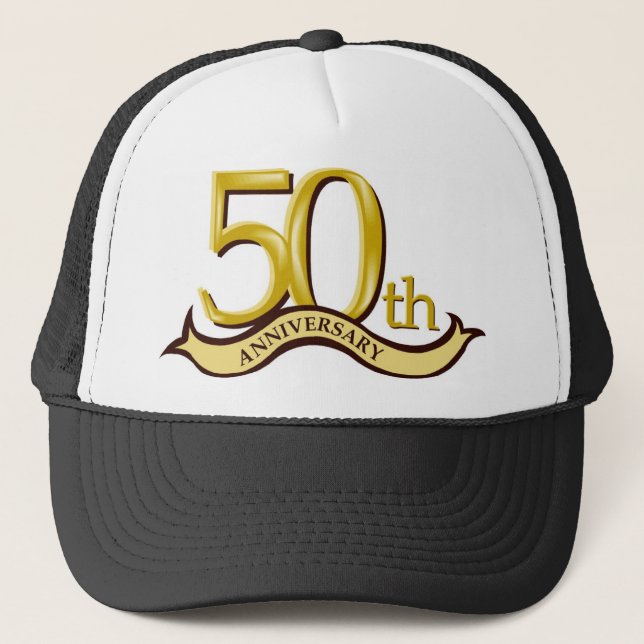 Gorra De Camionero 50.o regalo personalizado del aniversario (Anverso)