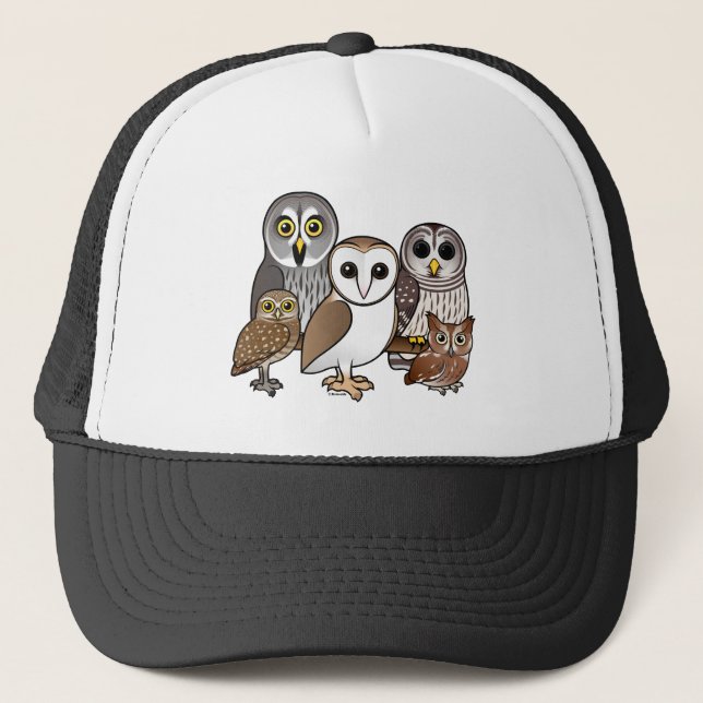 Gorra De Camionero 5 búhos de Birdorable (Anverso)