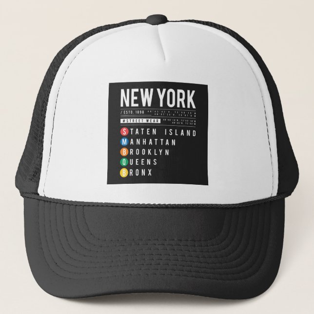 Gorra De Camionero 5 distritos de Nueva York (Anverso)