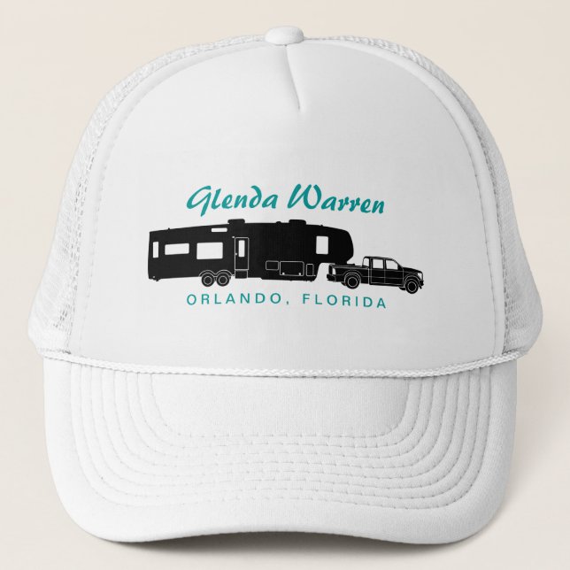 Gorra De Camionero 5to Gráfico de la silueta de la rueda rv (Anverso)