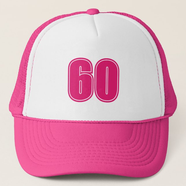 Gorra De Camionero 60 Th Birthday Party Chic Pink &White (Anverso)