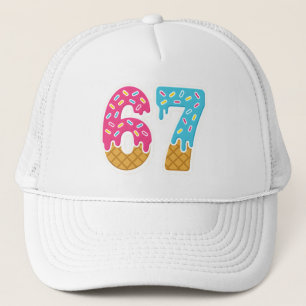 Gorra De Camionero 67 Gracioso Meme Ice Cream Seis Siete Gen Alpha