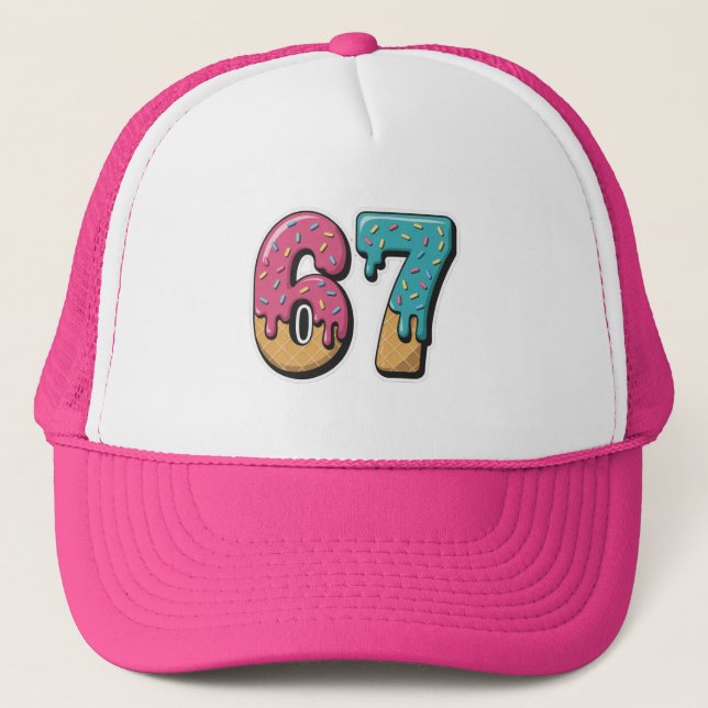 Gorra De Camionero 67 Ice Cream Drip Meme Funny Six Seven Gen Alpha  (Anverso)