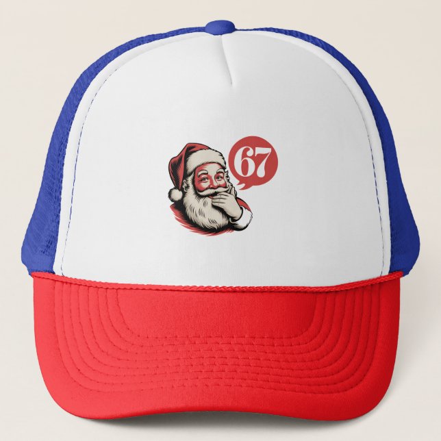 Gorra De Camionero 6 7 Navidad Seis Siete Brainrot Papá Noel (Anverso)