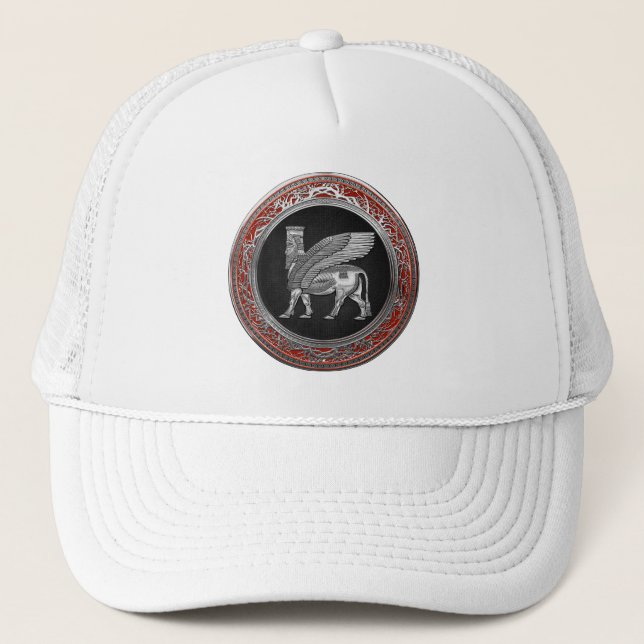 Gorra De Camionero [700] Toro alado asirio - Plata Lamassu (Anverso)