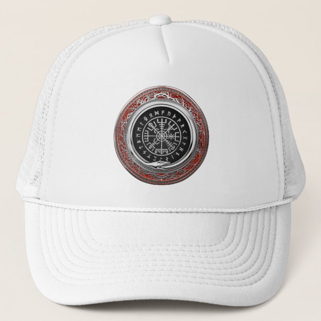 Gorra De Camionero [700] Vegvisir - Viking Silver Magic Runic Compass (Anverso)