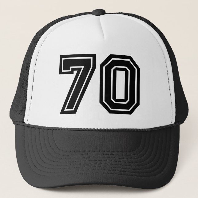 Gorra De Camionero 70.o Negro clásico del cumpleaños (Anverso)