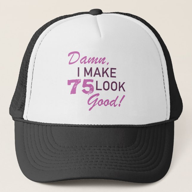 Gorra De Camionero 75.º humor de cumpleaños (Anverso)