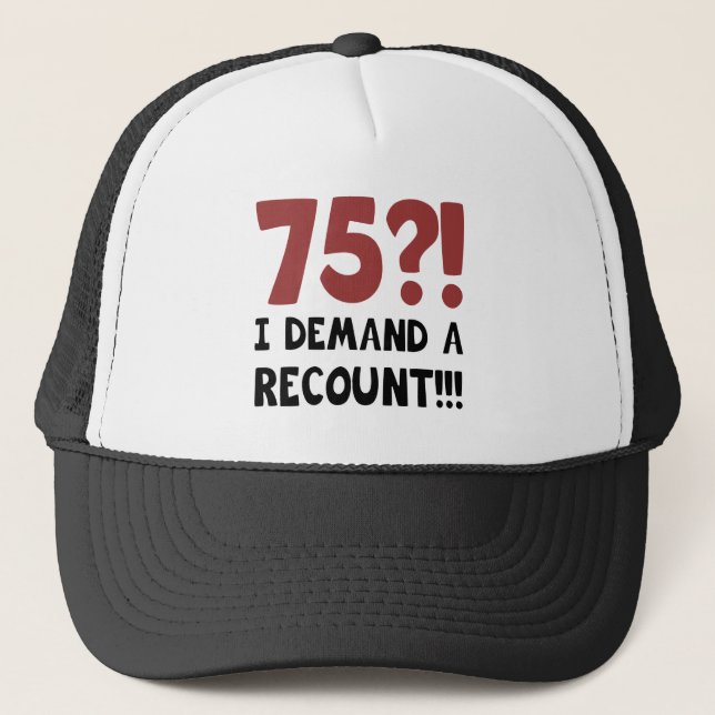 Gorra De Camionero 75.º regalo de la bolsa de cumpleaños (Anverso)