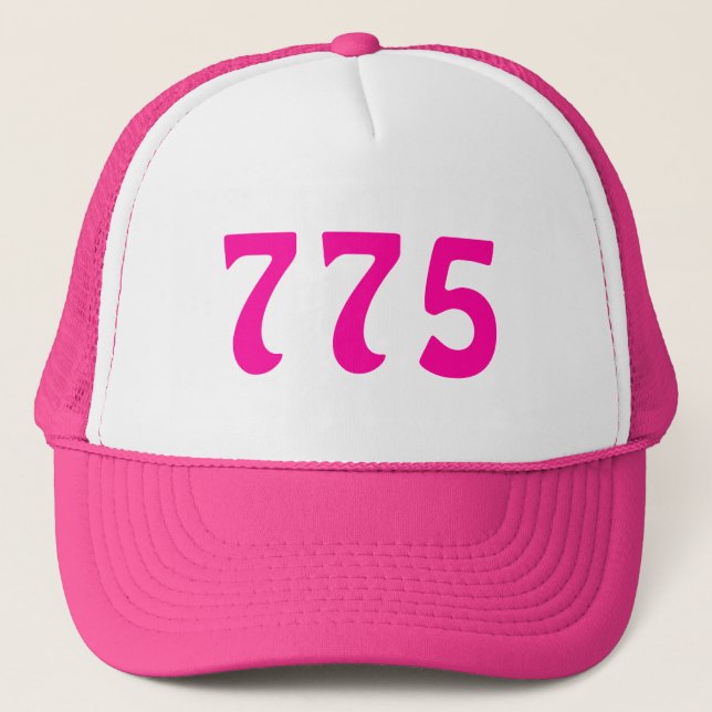 Gorra De Camionero 775 Código de área Neon Pink (Anverso)