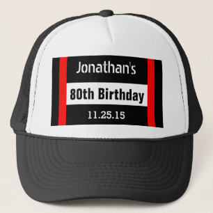 Gorra De Camionero 80.o Negro del cumpleaños con el personalizado