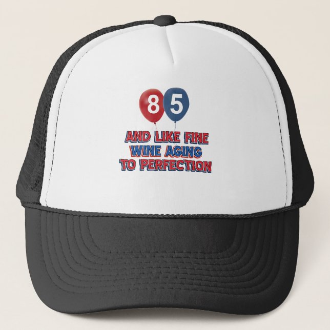 Gorra De Camionero 85os diseños del cumpleaños del año (Anverso)
