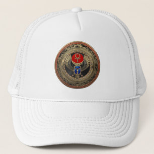Gorra De Camionero [900] Scarab alado egipcio de oro sagrado con ankh
