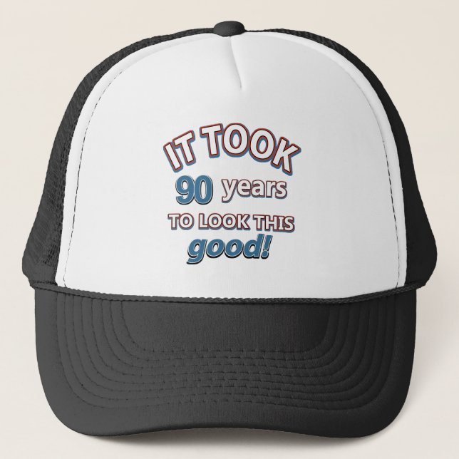Gorra De Camionero 90.os diseños del cumpleaños del año (Anverso)