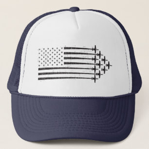 Gorra De Camionero A-10 Formación de la bandera de EE.UU. estilo vint